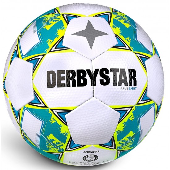 Training Bal Derbystar Apus Light Wit/Geel/Blauw - Maat 4